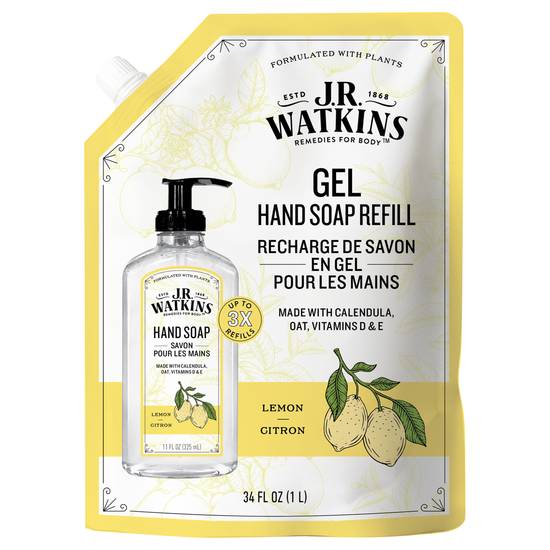 J.r. Watkins Gel Hand Soap Lemon Refill