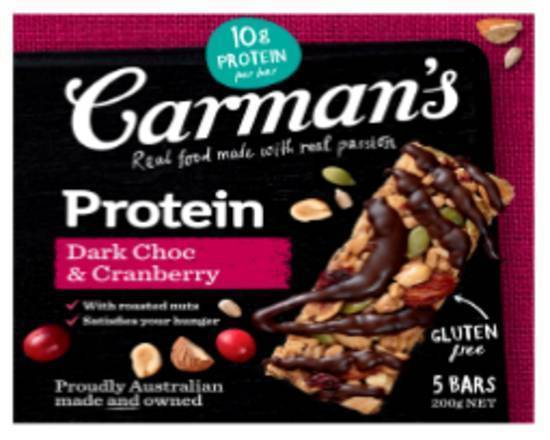Carman's Gourmet Protein Bars Dark Chocolate and Cranberry 200g