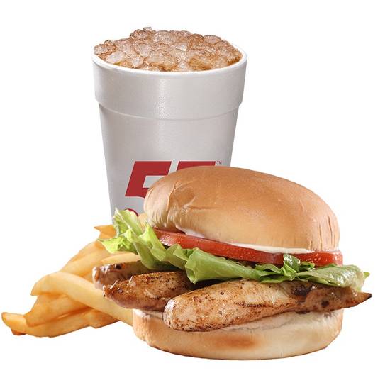 Order Grilled Signature Chicken Sandwich Meal food online from Hwy 55 Burgers, Shakes & Fries store, New Bern on bringmethat.com