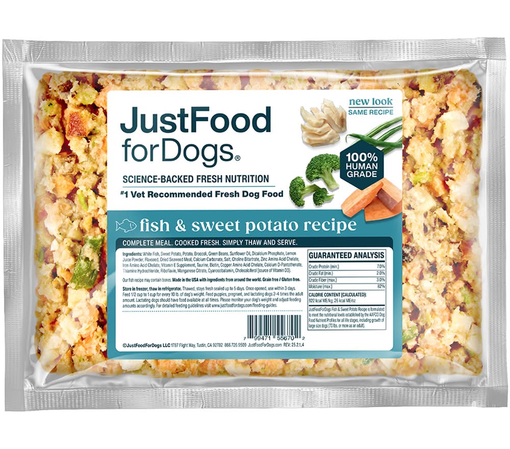 JustFoodForDogs Fish & Sweet Potato Recipe Frozen Cooked Dog Food (72 oz)