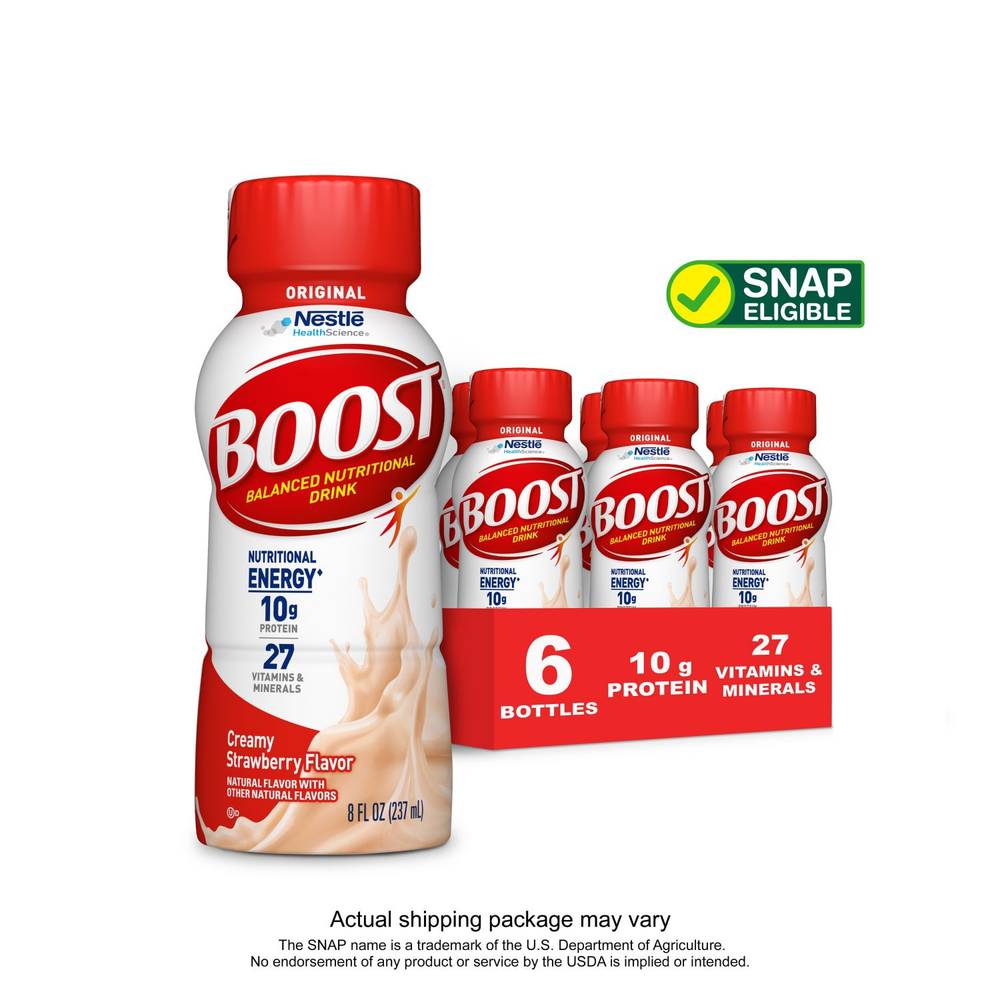 Boost Creamy Strawberry Flavor Nutritional Drink (6 x 48 fl oz)