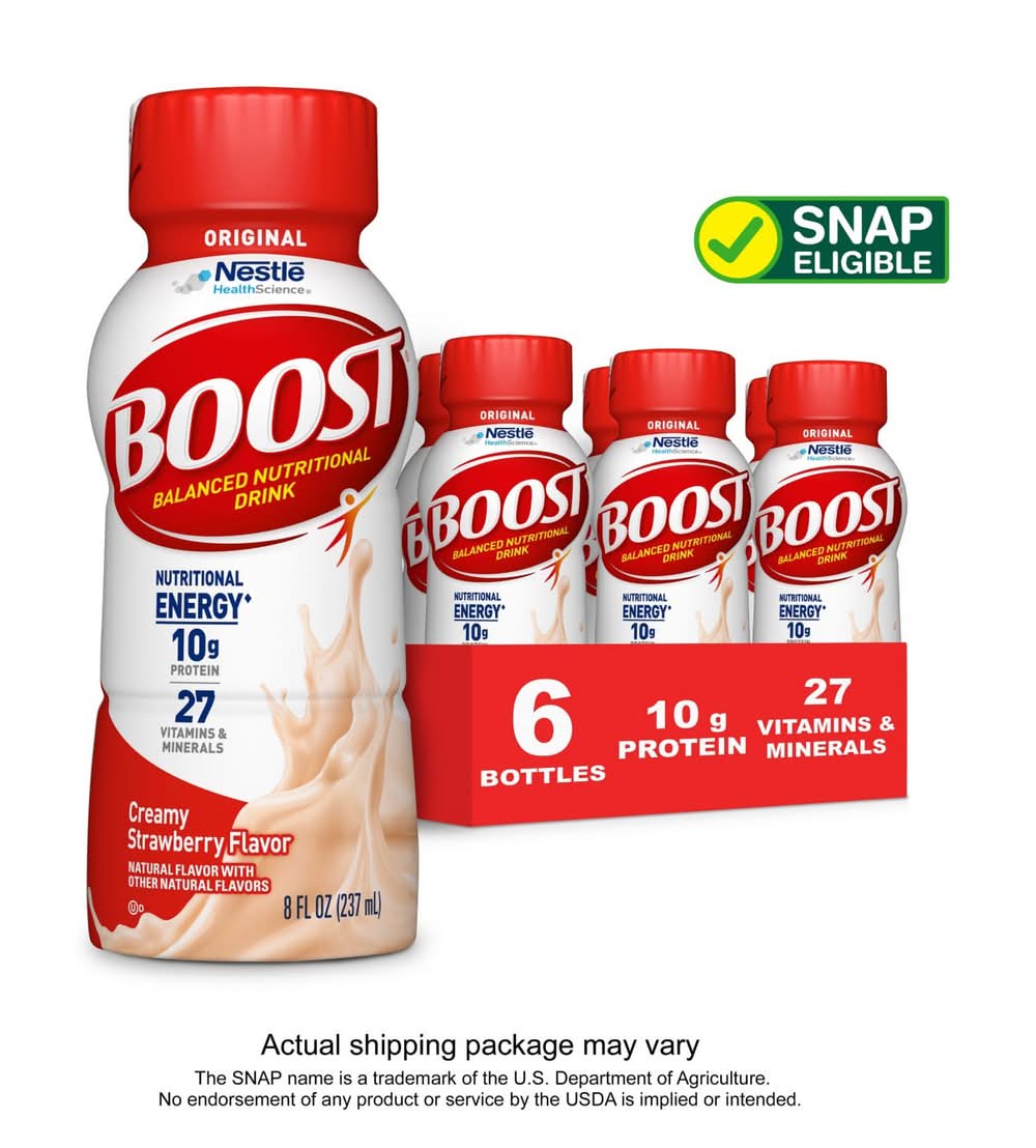 Boost Nutritional Drink, Creamy Strawberry (6 x 8 fl oz)