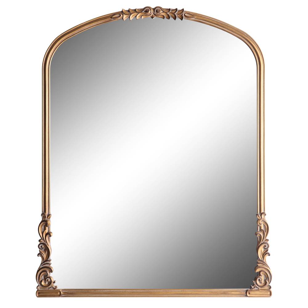 allen + roth 28.4-in W x 35-in H Arch Gold Framed Wall Mirror | LOW10070