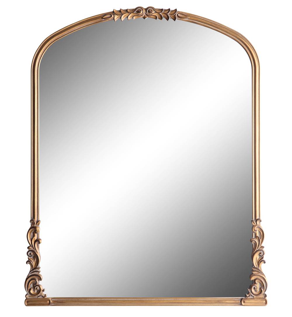 allen + roth 28.4-Inches W x 35.0-Inches H Arch Gold Framed Wall Mirror | LOW10070