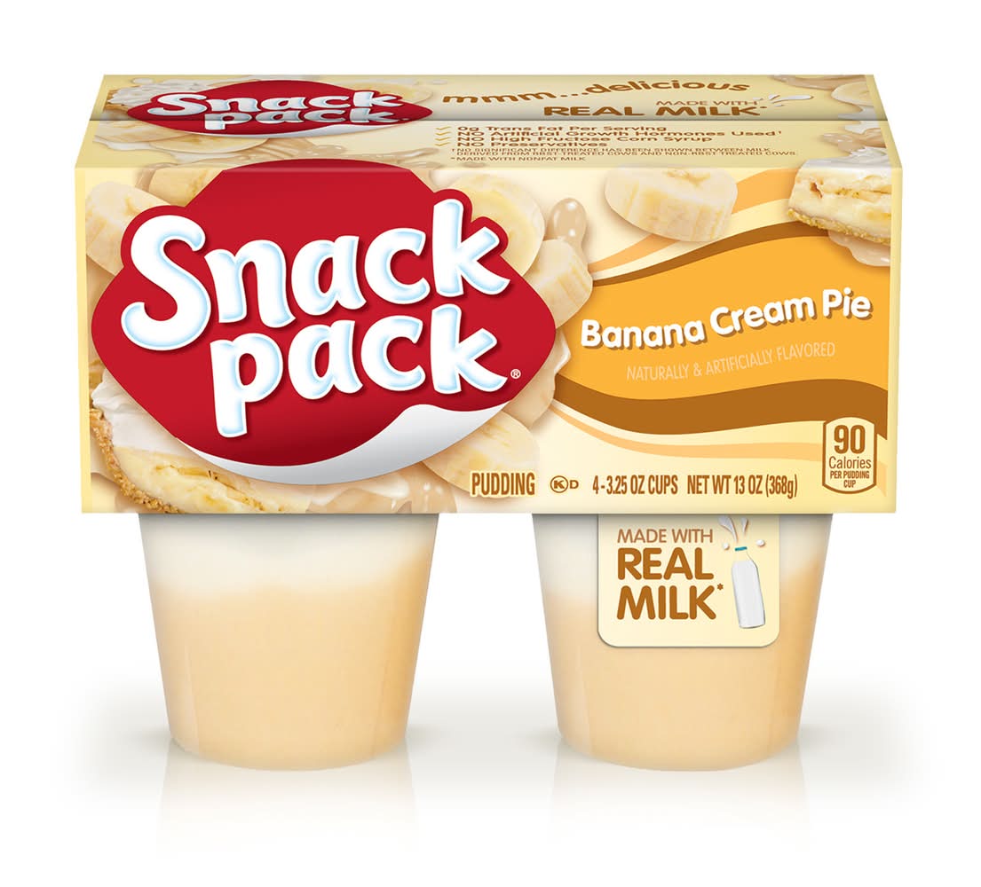 Snack Pack Pudding, Banana Cream Pie (4 x 3.25 oz)
