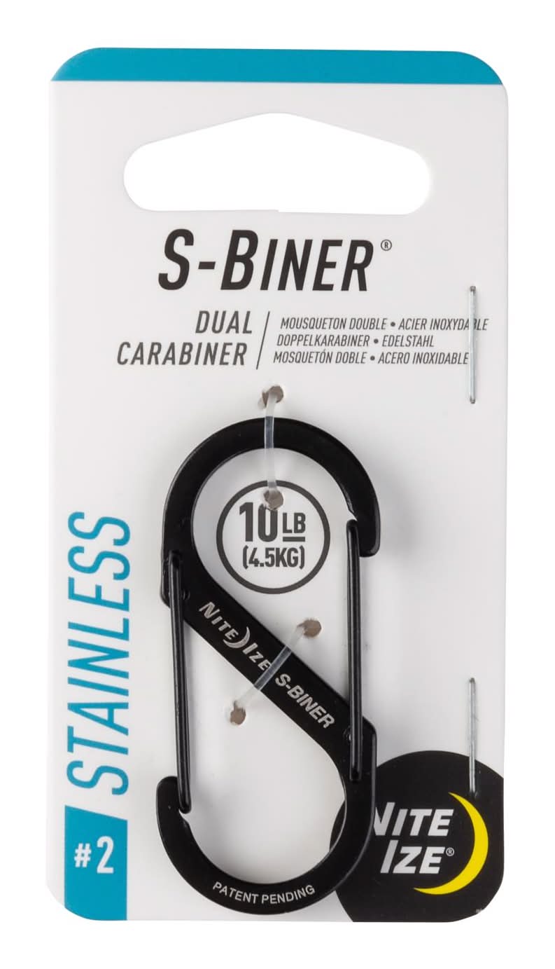 Nite Ize S-Biner Stainless Steel Black Dual Carabiner S-Biner