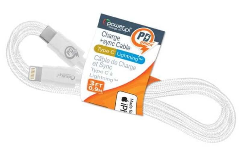 Power Up! Usb Cord Mfiapple 8pin braided 3ft