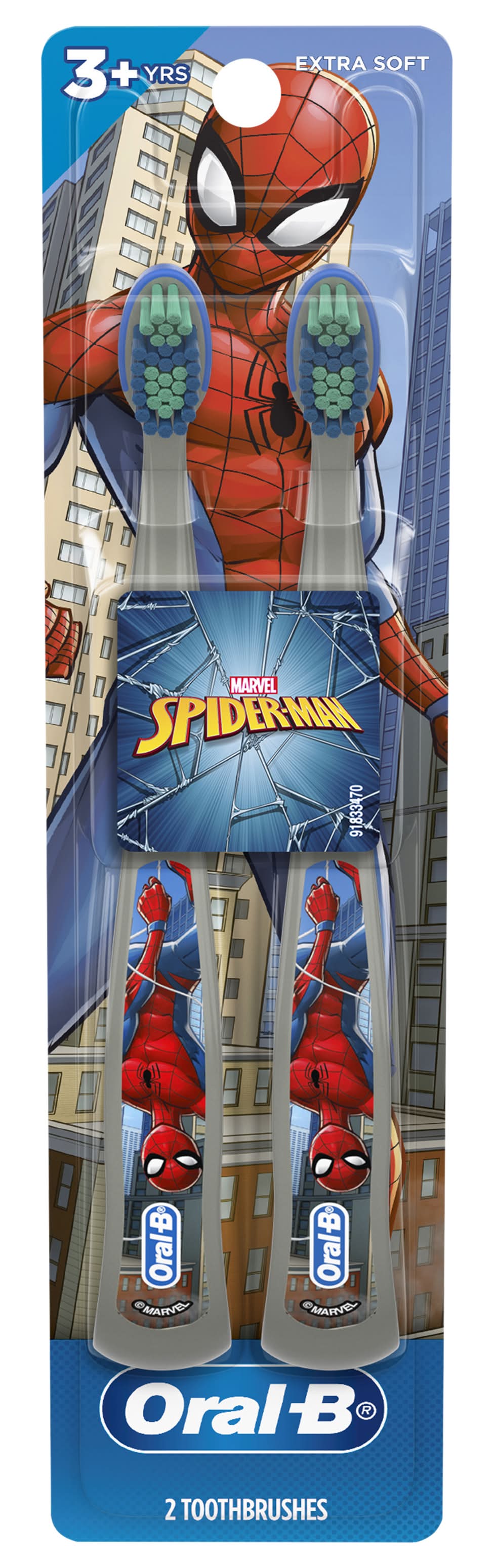 Oral-B Ages 3+ Yrs Extra Soft Marvel Spider Man Toothbrushes (1.6 oz, 2 ct)