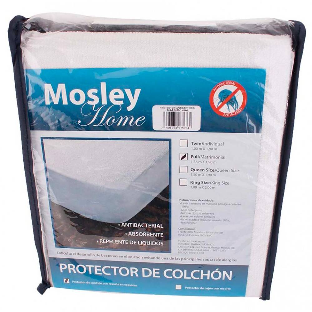 Mosley protector matrimonial colchón blanco (1 pieza)