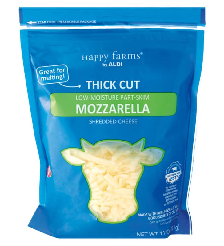 Happy Farms Thick Cut Low Moisture Part Skim Mozzarella Shredded Cheese (11 oz)