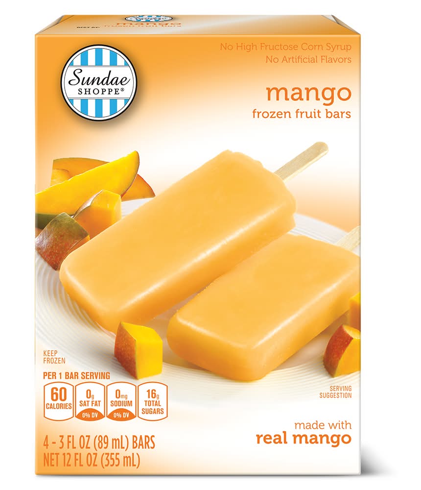 Sundae Shoppe Frozen Fruit Bars, Mango (4 x 3 fl oz)