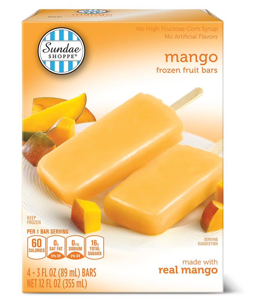 Sundae Shoppe Frozen Fruit Bars, Mango (4 x 3 fl oz)