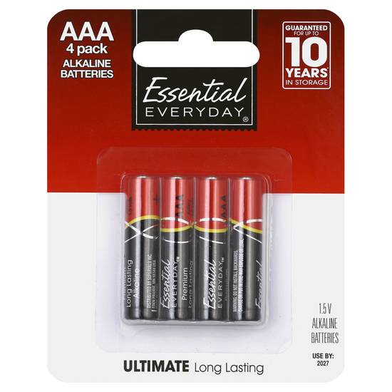 Essential Everyday Alkaline Batteries (4 ct )