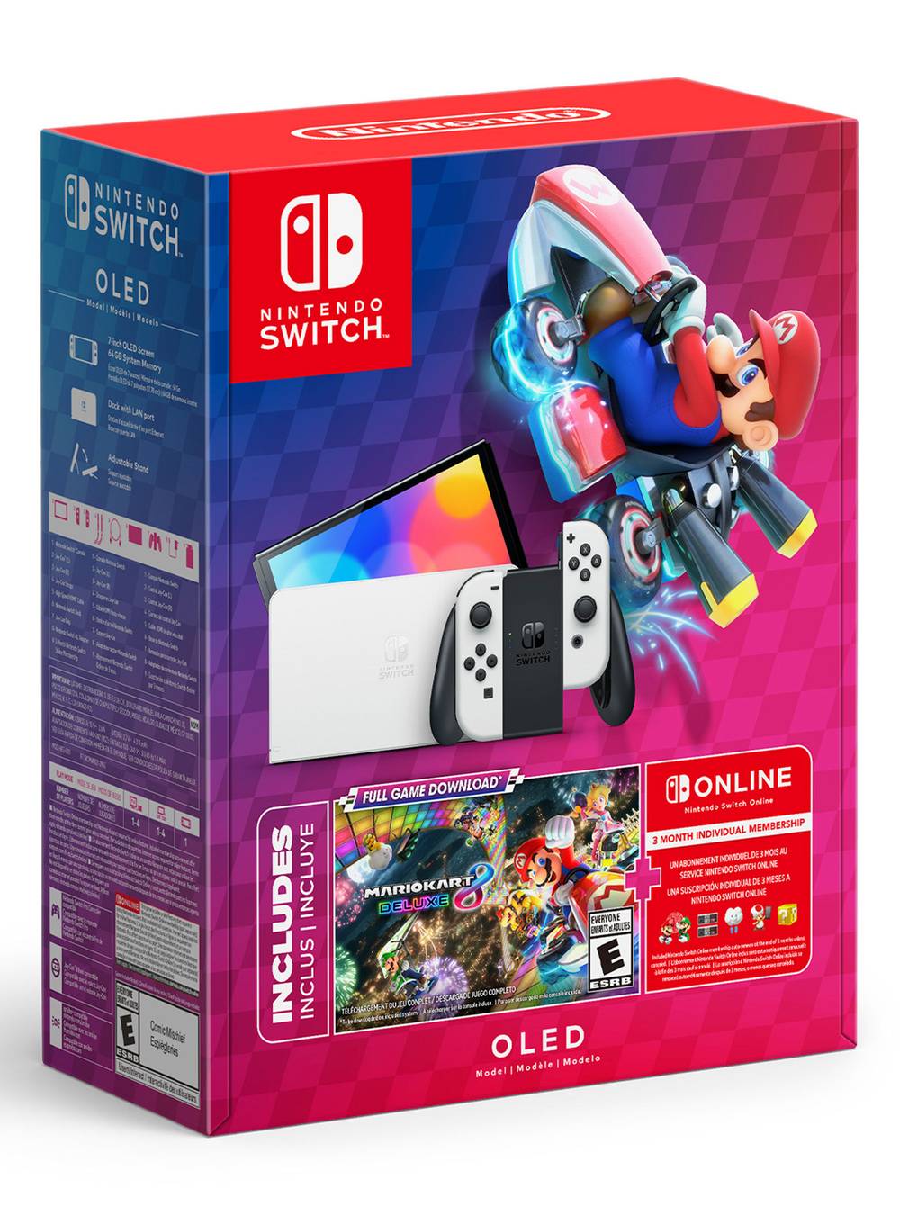 Nintendo consola nintendo switch oled white + mario kart 8