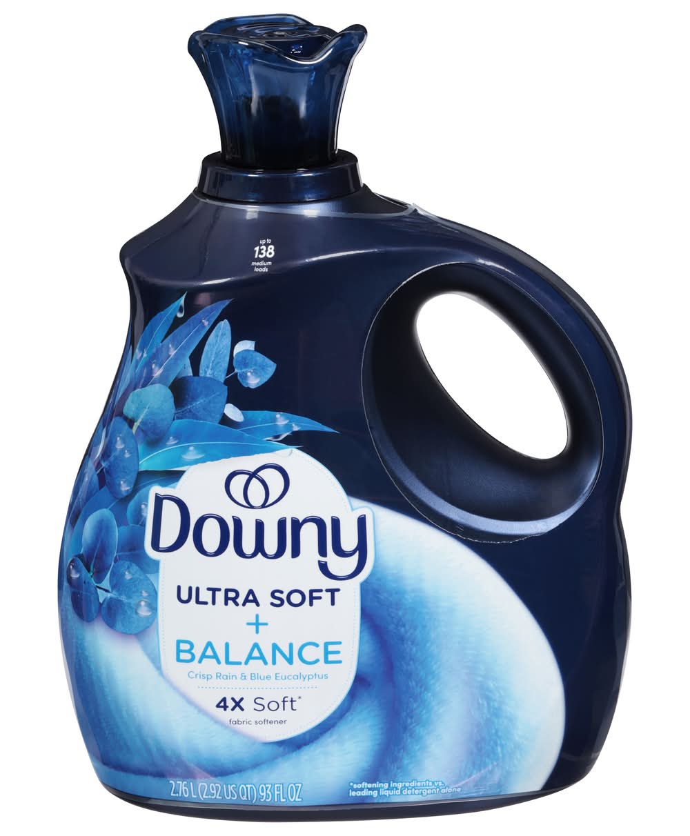 Downy Ultra Soft Balance Liquid Fabric Softener, Crisp Rain-Blue Eucalyptus (93 fl oz)
