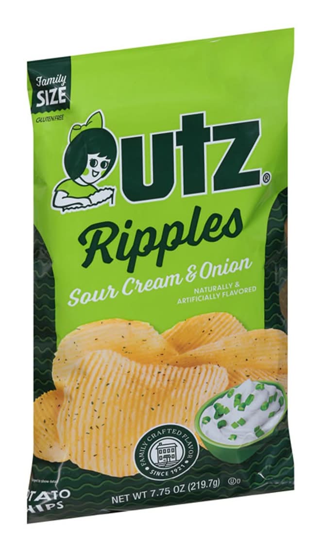 Utz Ripples Potato Chips, Sour Cream-Onion (9.3 oz)