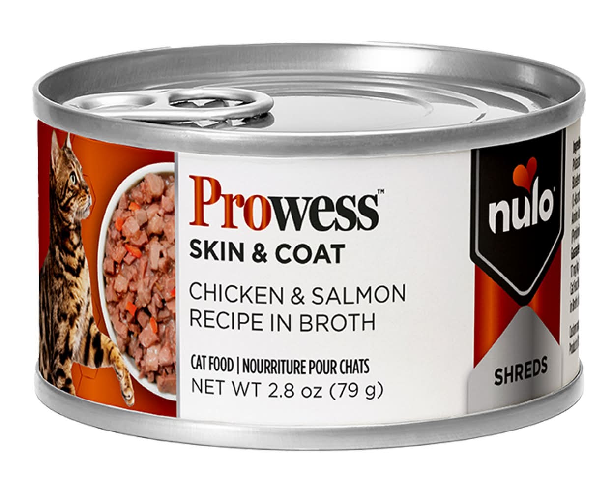 Nulo Prowess Skin & Coat Adult Cat Wet Food - Shreds in Broth, 2.8 OZ (Flavor: Chicken & Salmon, Size: 2.8 Oz)