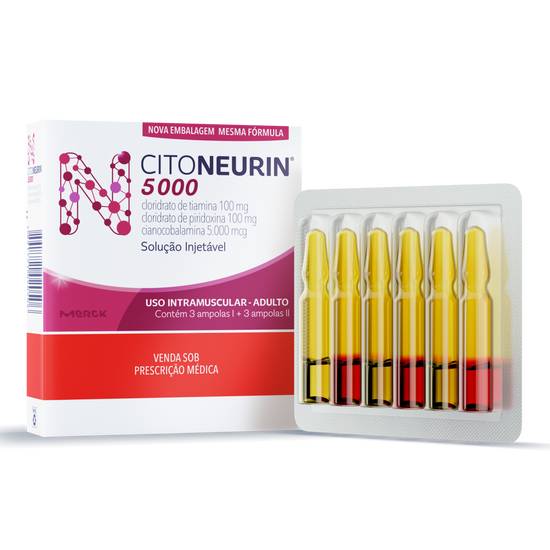 Merck citoneurin 5000 solução injetável (3 ampolas)