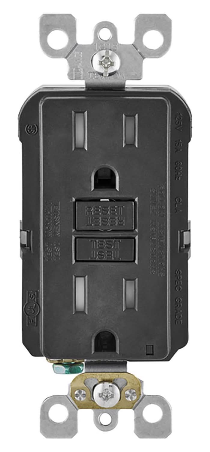 Leviton Smartlockpro 15 Amps 125 V Duplex Black Gfci Outlet 5-15R 1 Pk
