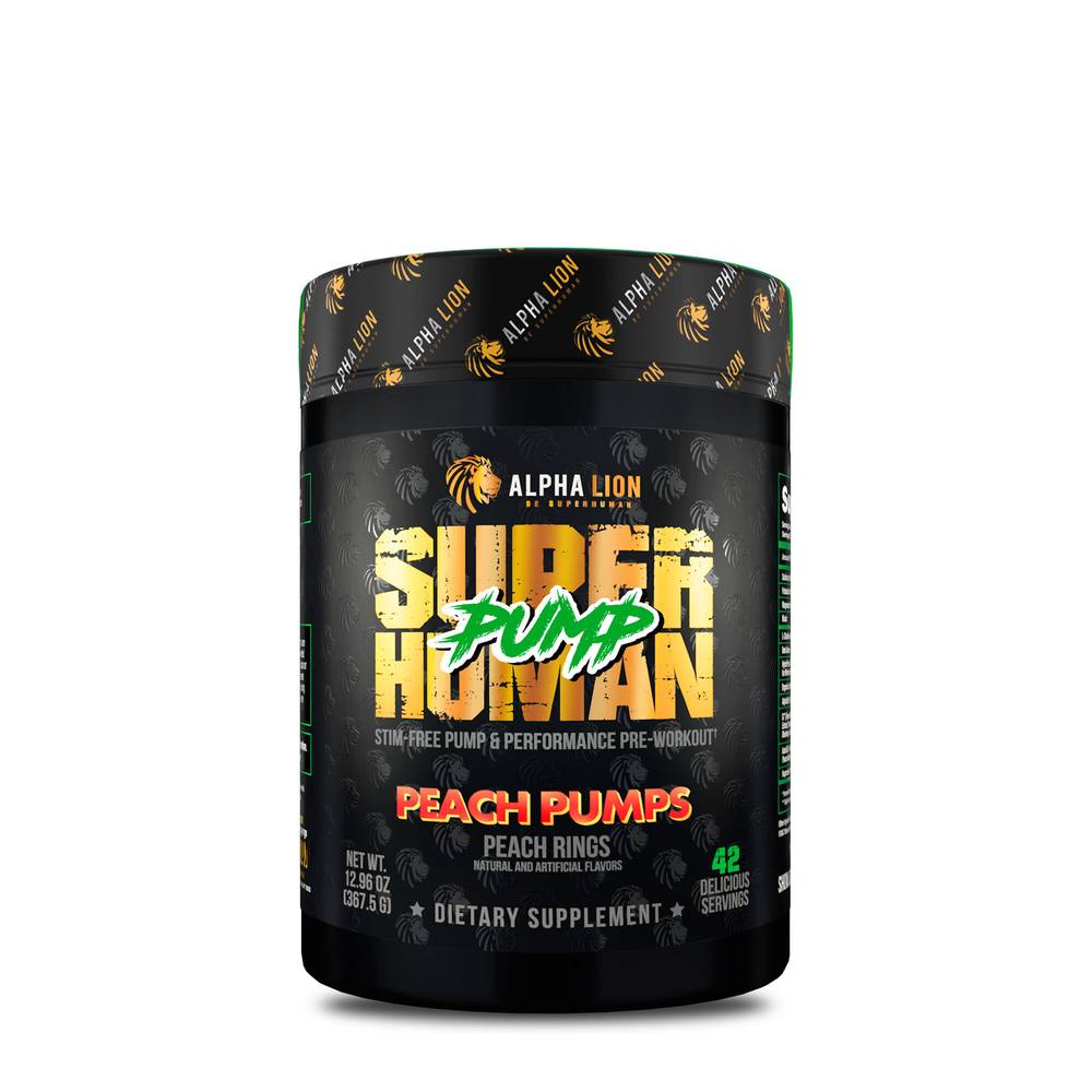 Alpha Lion Superhuman Pump Stim Free Pump Pre Workout (peach rings)