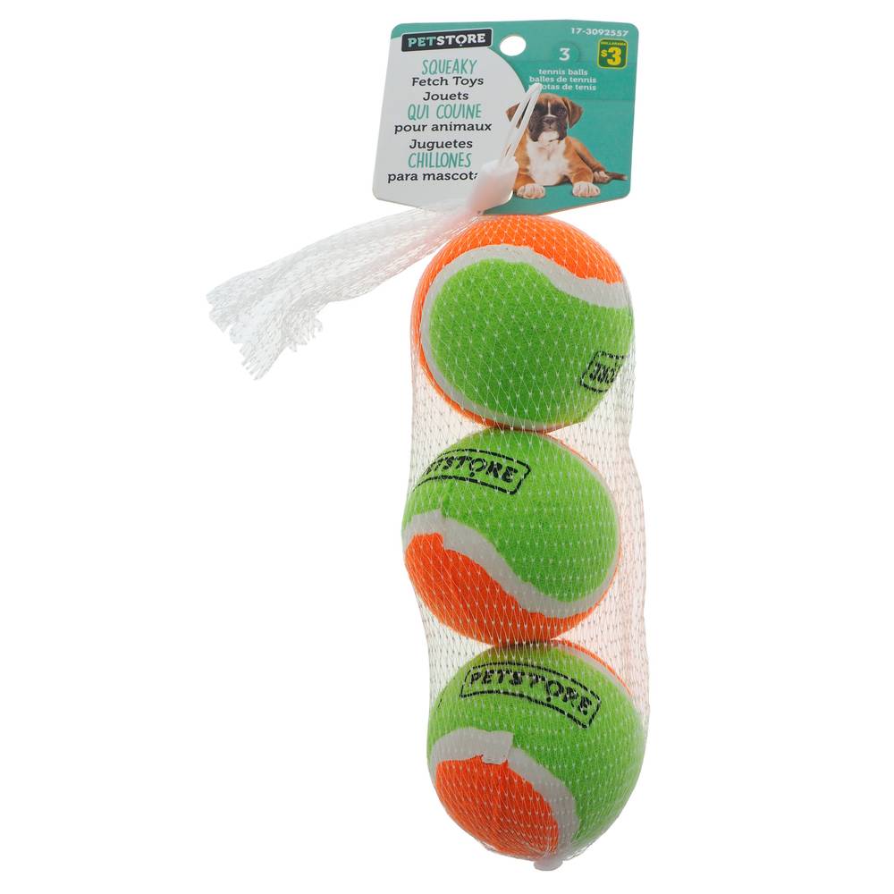 Petstore Tennis Ball Dog Toy (3 ct)