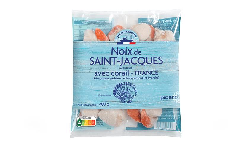 Noix de St Jacques France Pecten avec corail