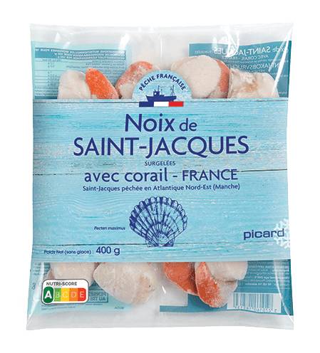 Noix de St Jacques France Pecten avec corail