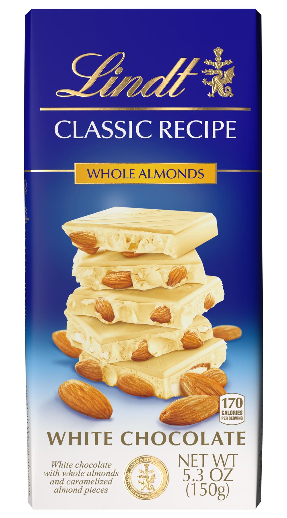 Lindt Classic Recipe Whole Almonds White Chocolate (5.3 oz)