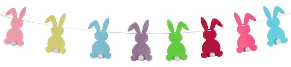 Seasonal Collection Felt Bunny Garland With Pompoms, 1-ct.