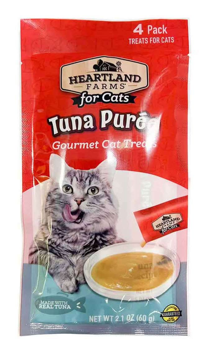 Heartland Farmss Tuna Puree Gourmet Cat Treats 2.1 Oz 4 Pk