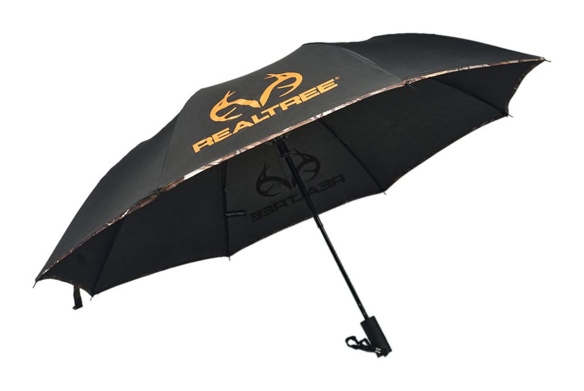 Realtree Automatic Open/Close Umbrella Black With Camouflage Trim