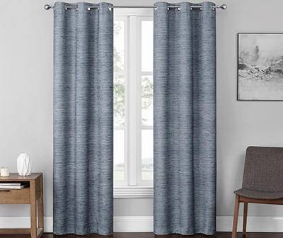 River Indigo Blackout Grommet Curtain Panel Pair, (84")