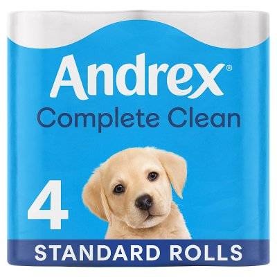 Andrex Complete Clean Toilet Tissue Standard Roll (4x190sheets)