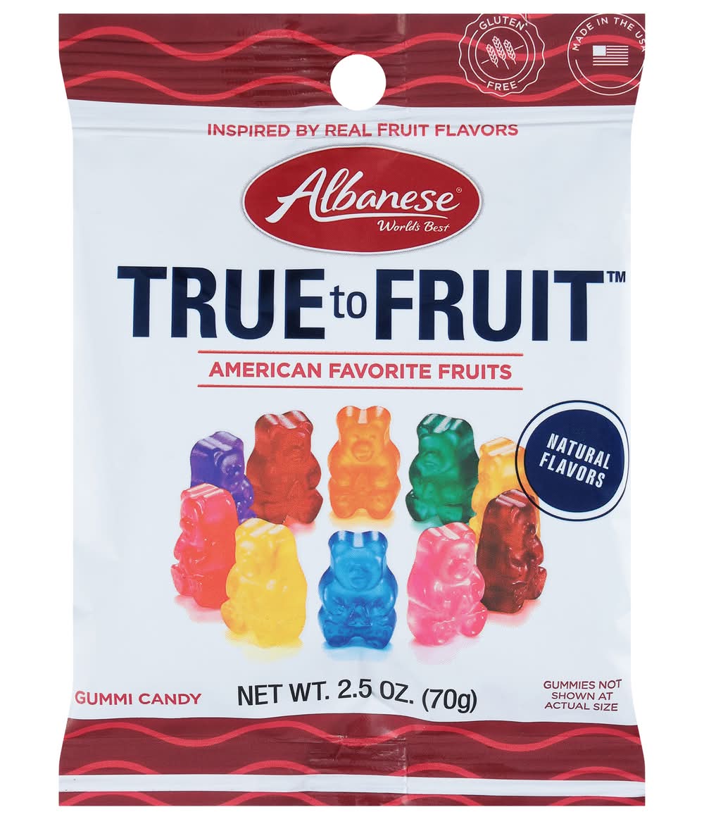 Albanese True To Fruit American Favorite Fruits Gummy Bears (2.5 oz)