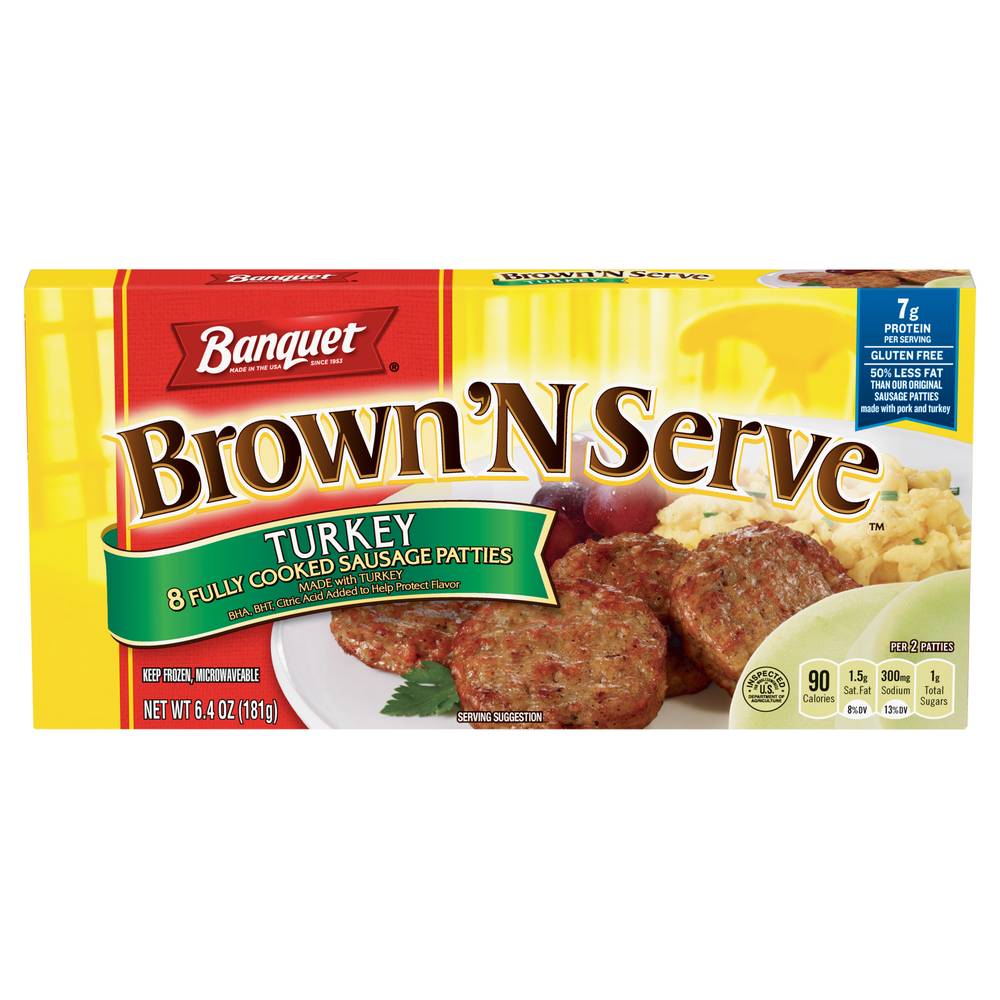 Banquet Brown ‘N Serve Turkey Fully Cooked Sausage Patties