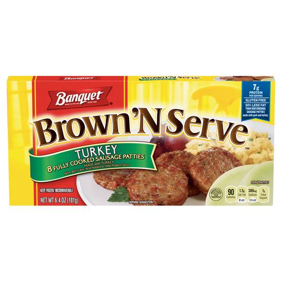 Banquet Brown N Serve Turkey Sausage Patties (8 ct)