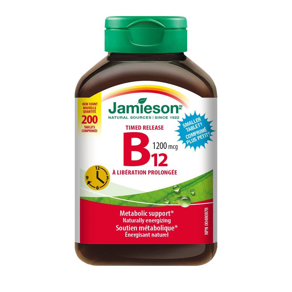 Jamieson Vitamin B12 1200 Mcg Timed Release, 200 Tablets