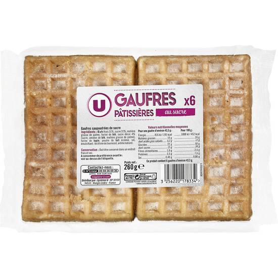 Les Produits U - Gaufres pâtissières au sucre (6)