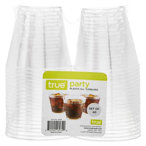 True Brands Tumblers (40x 5oz plastic bottles)