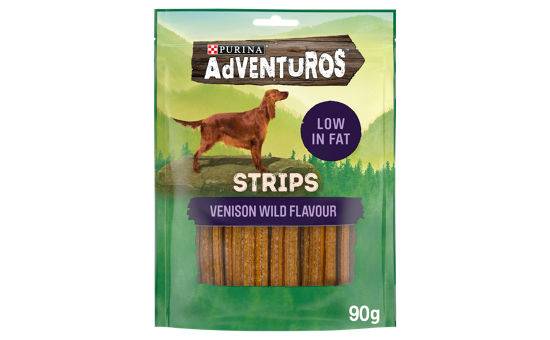 Adventuros Strips Dog Treat Venison Flavour 90g