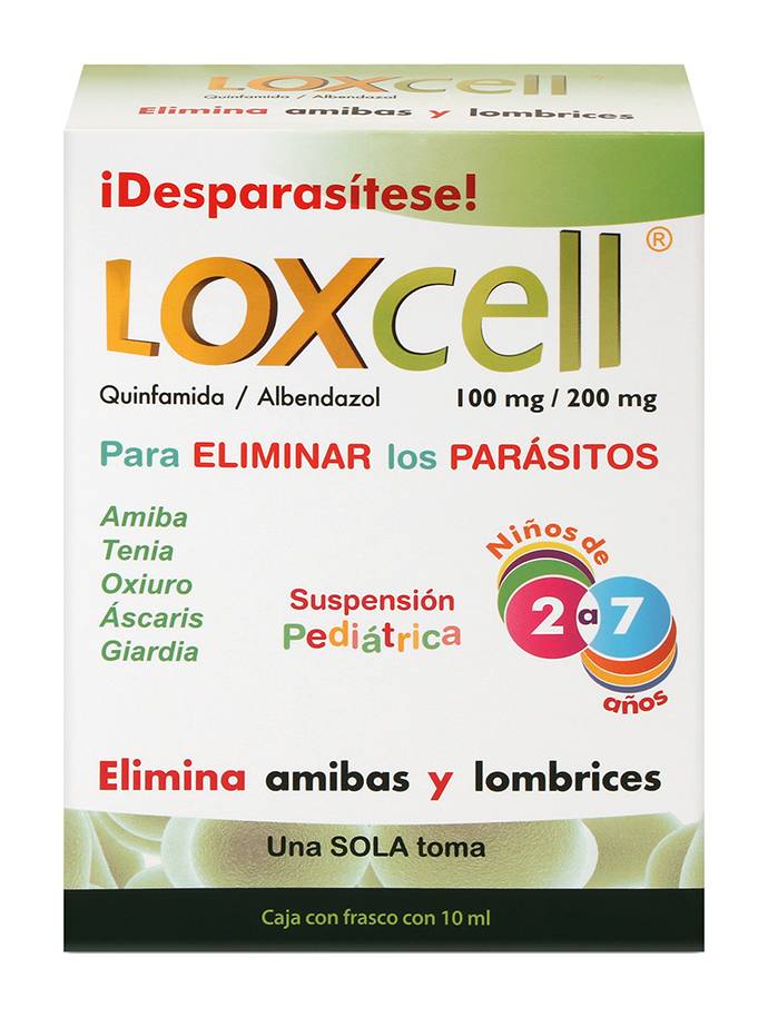 Cell Pharma · Loxcell albendazol suspensión pediátrica 20 mg (10 ml)