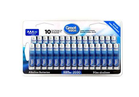 Great Value · AAA Alkaline Battery 30 Pack