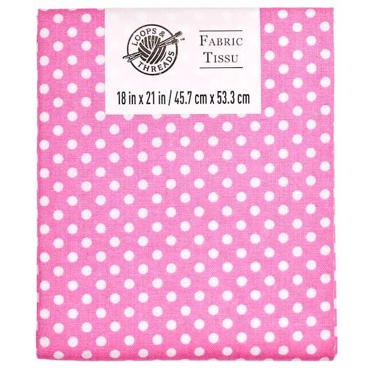 Pink & White Small Dots Cotton Fabric By Loops & Threads