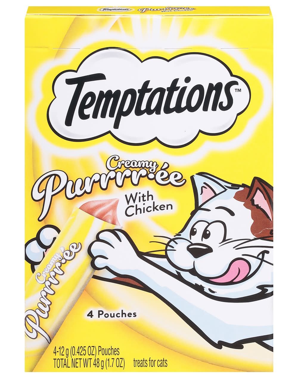 Temptations Creamy Purrrree With Chickentreats For Cats (0.42 oz, 4 ct)