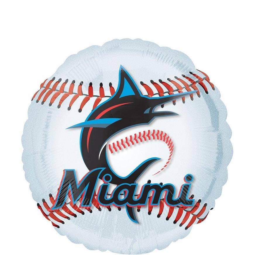 Uninflated Miami Marlins Baseball Foil Balloon, 18in - MLB