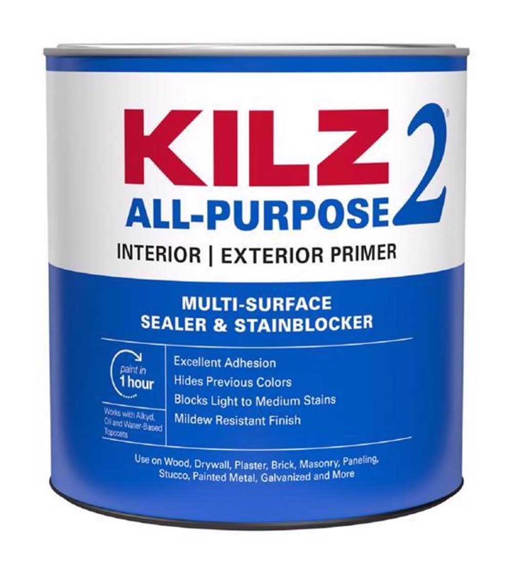 Kilz White Flat Water-Based Acrylic Stain Blocking Primer 1 Qt