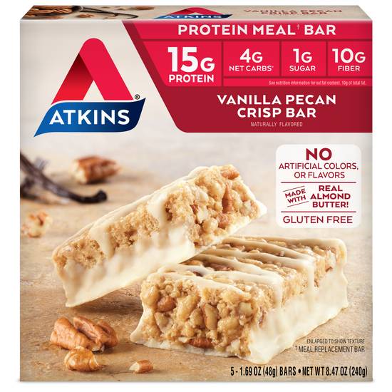 Atkins Almond Butter Meal Bars Vanilla Pecan Crisp (5 ct)