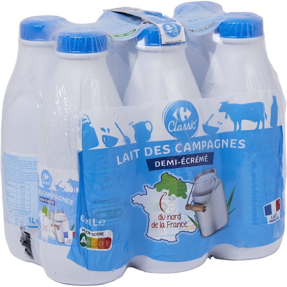 Carrefour - Lait demi-écrémé (1L)