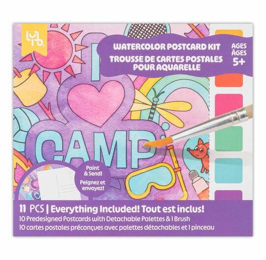 Little Yellow Bicycle I Love Camp Watercolor Postcard Kit