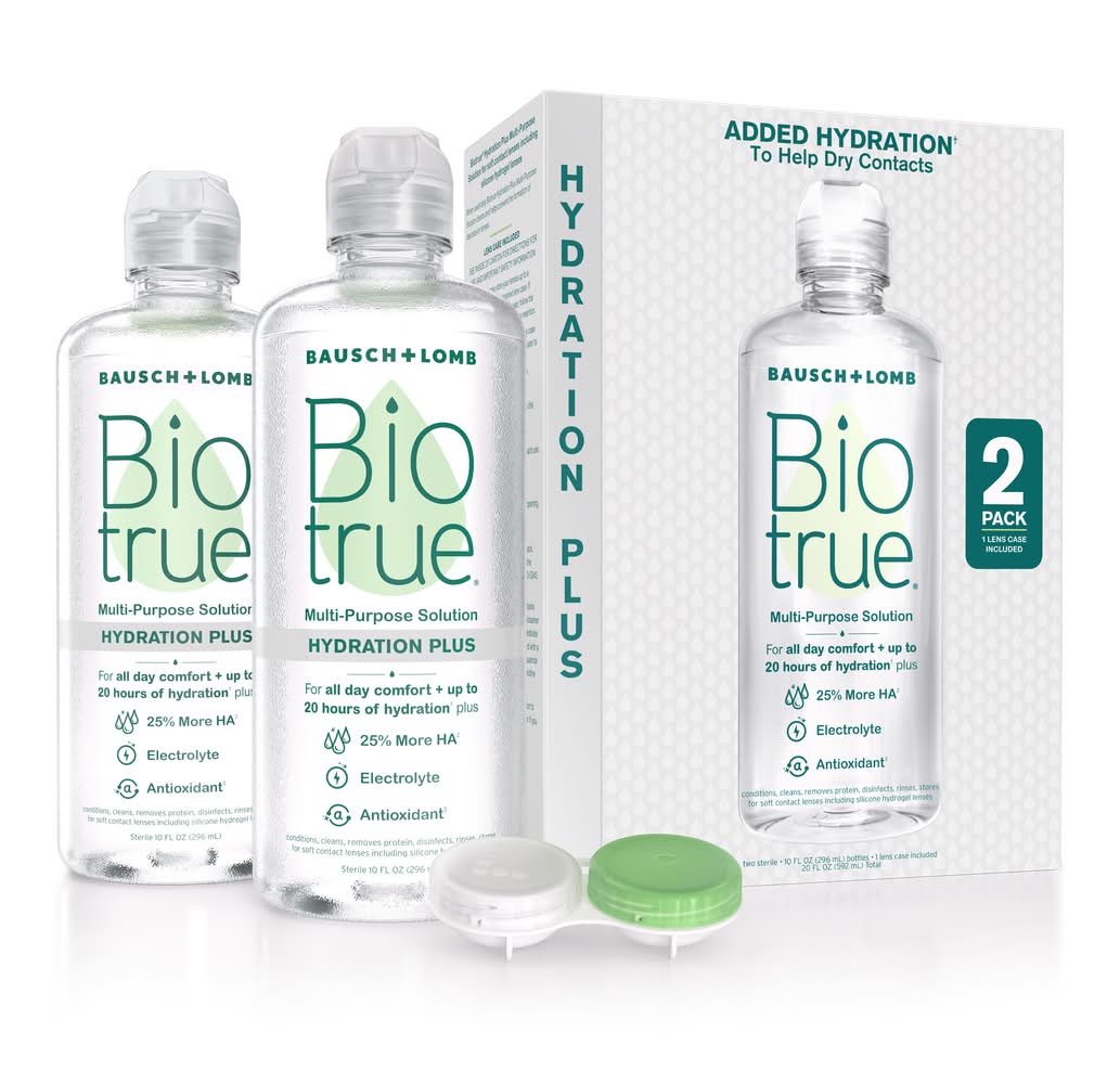 Bausch + Lomb Biotrue Hydration Plus Multi-Purpose Contact Lens Solution (2 x 10 fl oz)